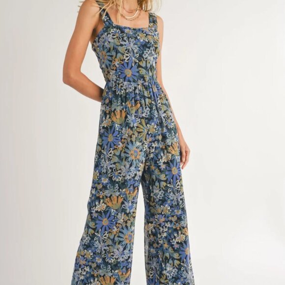 Cruising Square Neck Jumpsuit Midnight Multi - Picture 1 of 5